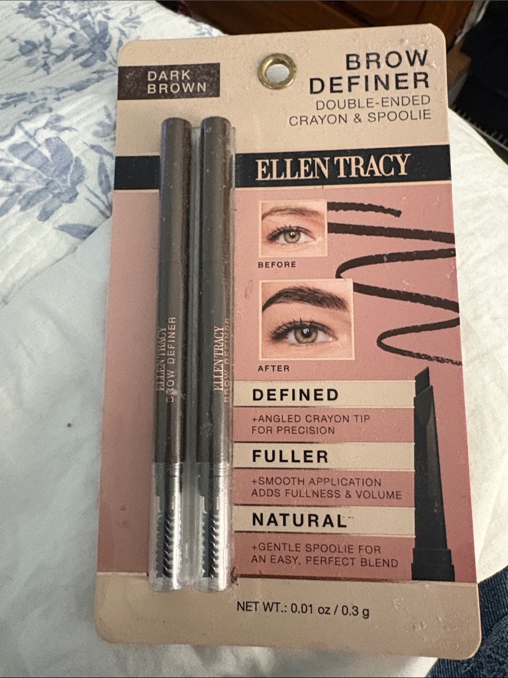Ellen Tracy Brow Definer Double-Ended Crayon & Spoolie - Dark Brown